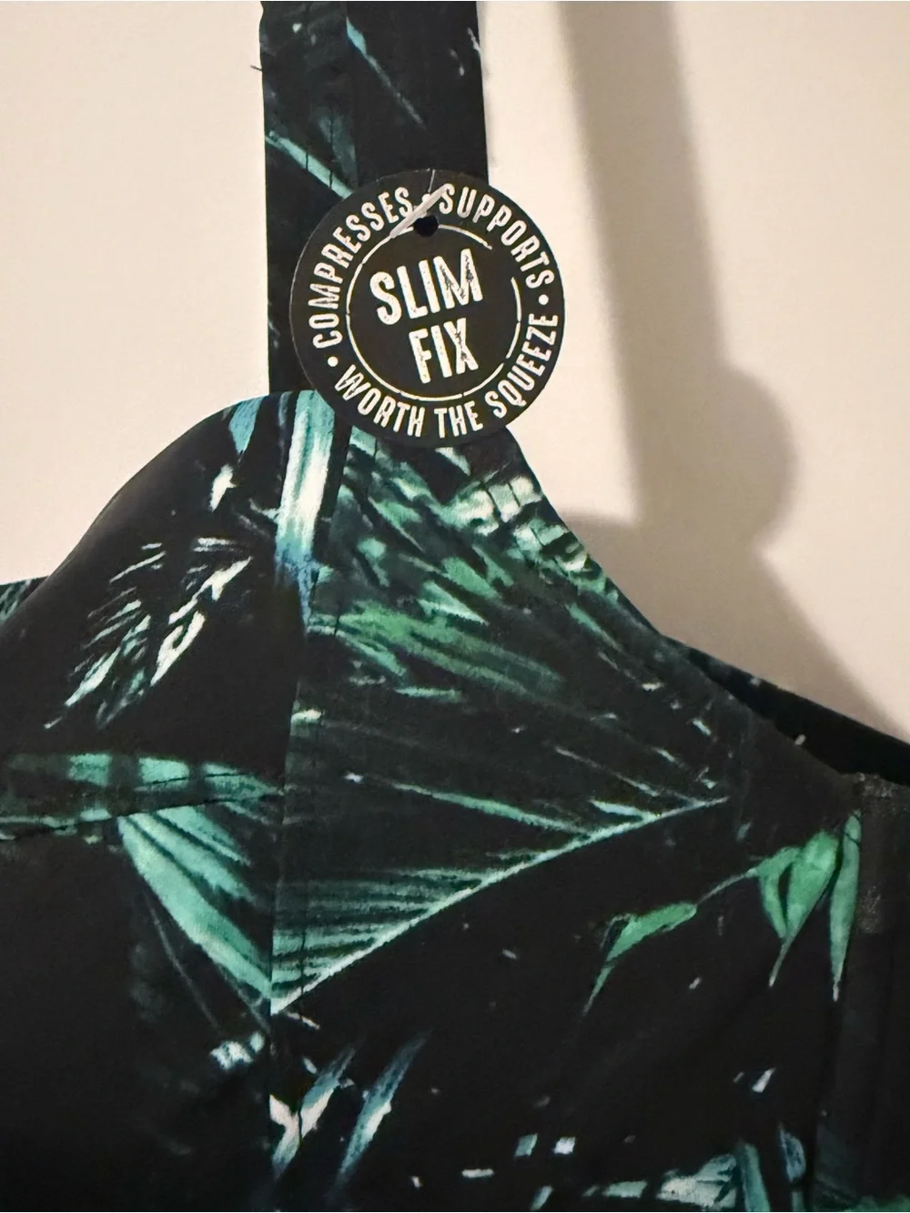 torrid Black & Green Palm Ruched One-Piece Swimsuit - Picture 3 of 7